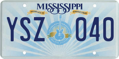 MS license plate YSZ040
