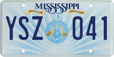 MS license plate YSZ041