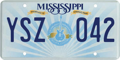 MS license plate YSZ042