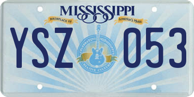 MS license plate YSZ053