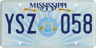 MS license plate YSZ058