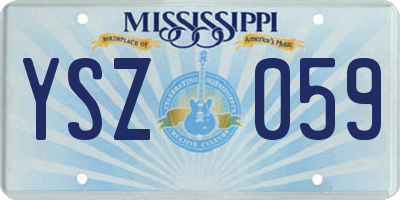 MS license plate YSZ059