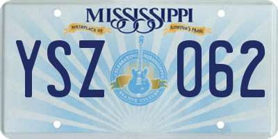 MS license plate YSZ062