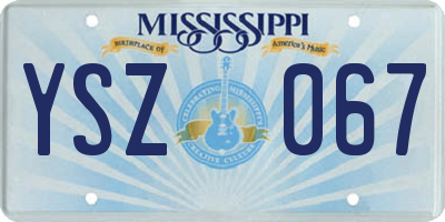 MS license plate YSZ067