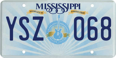 MS license plate YSZ068