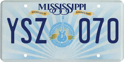 MS license plate YSZ070