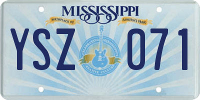MS license plate YSZ071
