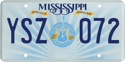 MS license plate YSZ072