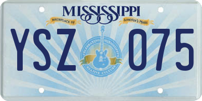 MS license plate YSZ075