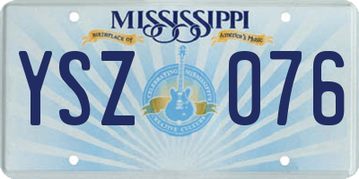 MS license plate YSZ076