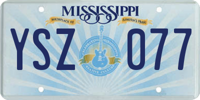 MS license plate YSZ077