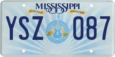 MS license plate YSZ087