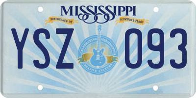 MS license plate YSZ093