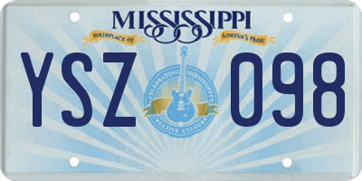 MS license plate YSZ098