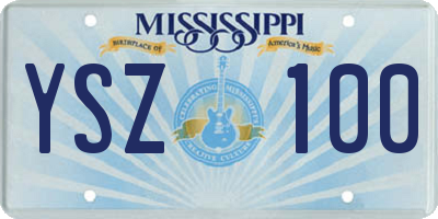 MS license plate YSZ100