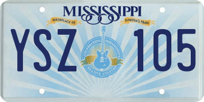 MS license plate YSZ105