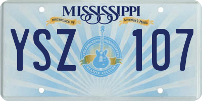 MS license plate YSZ107