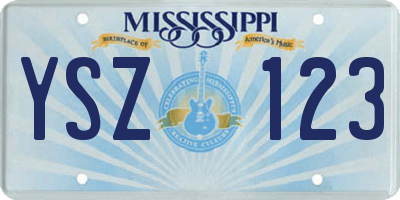 MS license plate YSZ123