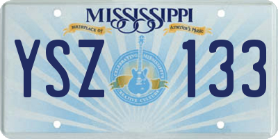 MS license plate YSZ133