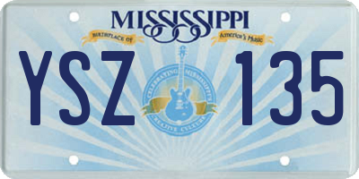 MS license plate YSZ135