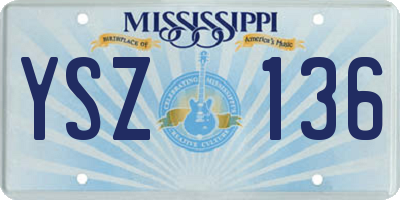 MS license plate YSZ136