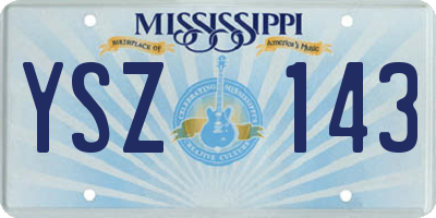 MS license plate YSZ143