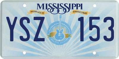 MS license plate YSZ153