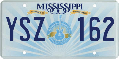 MS license plate YSZ162