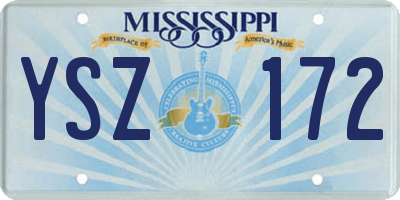 MS license plate YSZ172