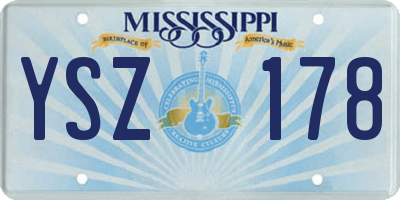 MS license plate YSZ178