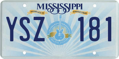 MS license plate YSZ181