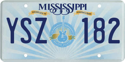 MS license plate YSZ182