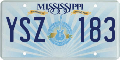 MS license plate YSZ183
