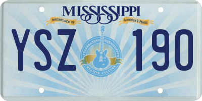 MS license plate YSZ190