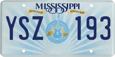 MS license plate YSZ193
