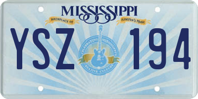 MS license plate YSZ194
