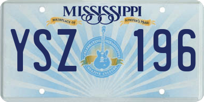 MS license plate YSZ196
