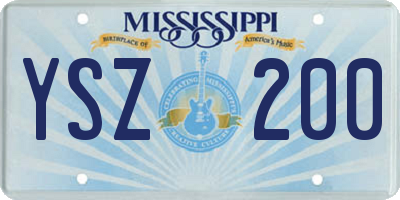 MS license plate YSZ200