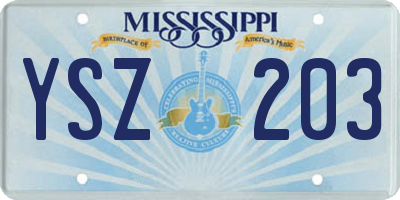 MS license plate YSZ203