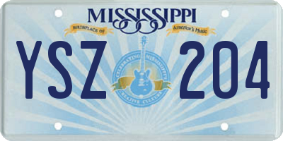 MS license plate YSZ204
