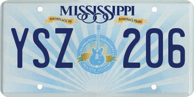 MS license plate YSZ206