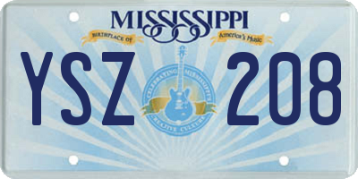 MS license plate YSZ208