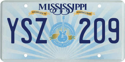 MS license plate YSZ209