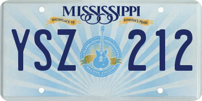MS license plate YSZ212