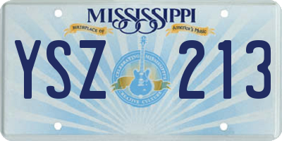 MS license plate YSZ213