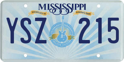 MS license plate YSZ215