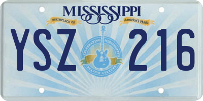 MS license plate YSZ216