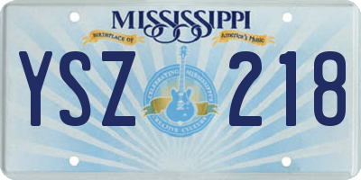 MS license plate YSZ218