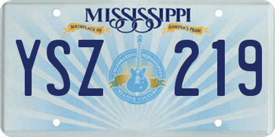 MS license plate YSZ219