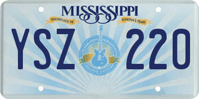 MS license plate YSZ220